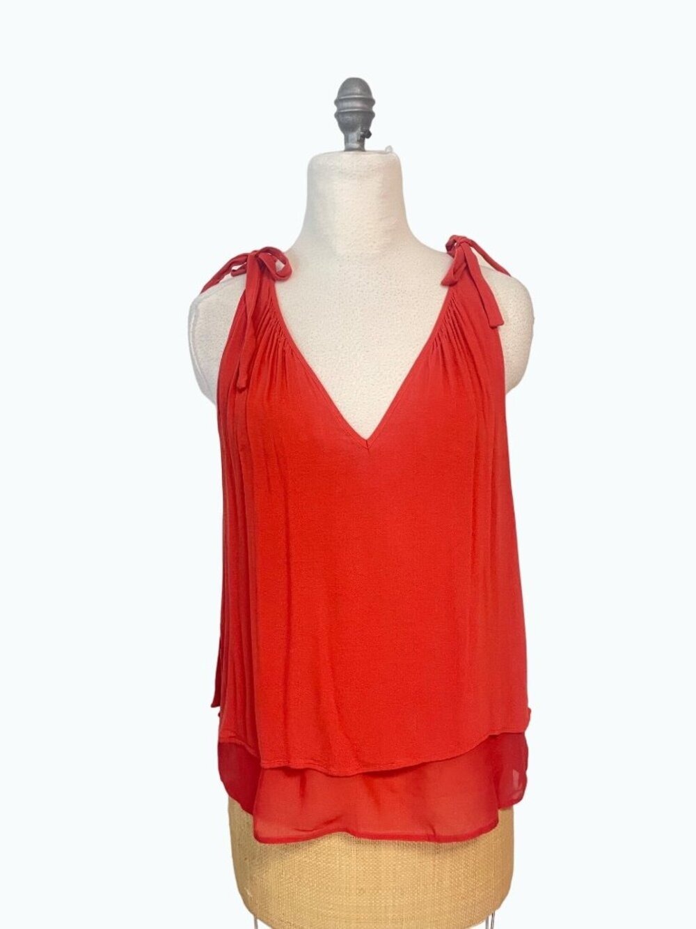 Brochu Walker Coral Orange Sleeveless Top Small